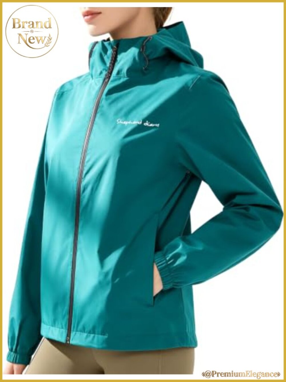 Women's Waterproof Lightweight Rain Jacket Hooded Windbreaker
